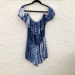 TieDye off the shoulder romper